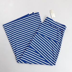 CHICOS Tinley Maxi Skirt SZ 2 NWT Stretch Jersey Tiered Stripe Blue White